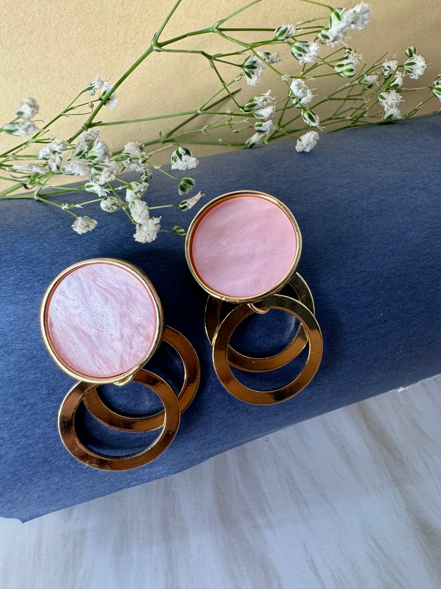 Pink Golden Studs