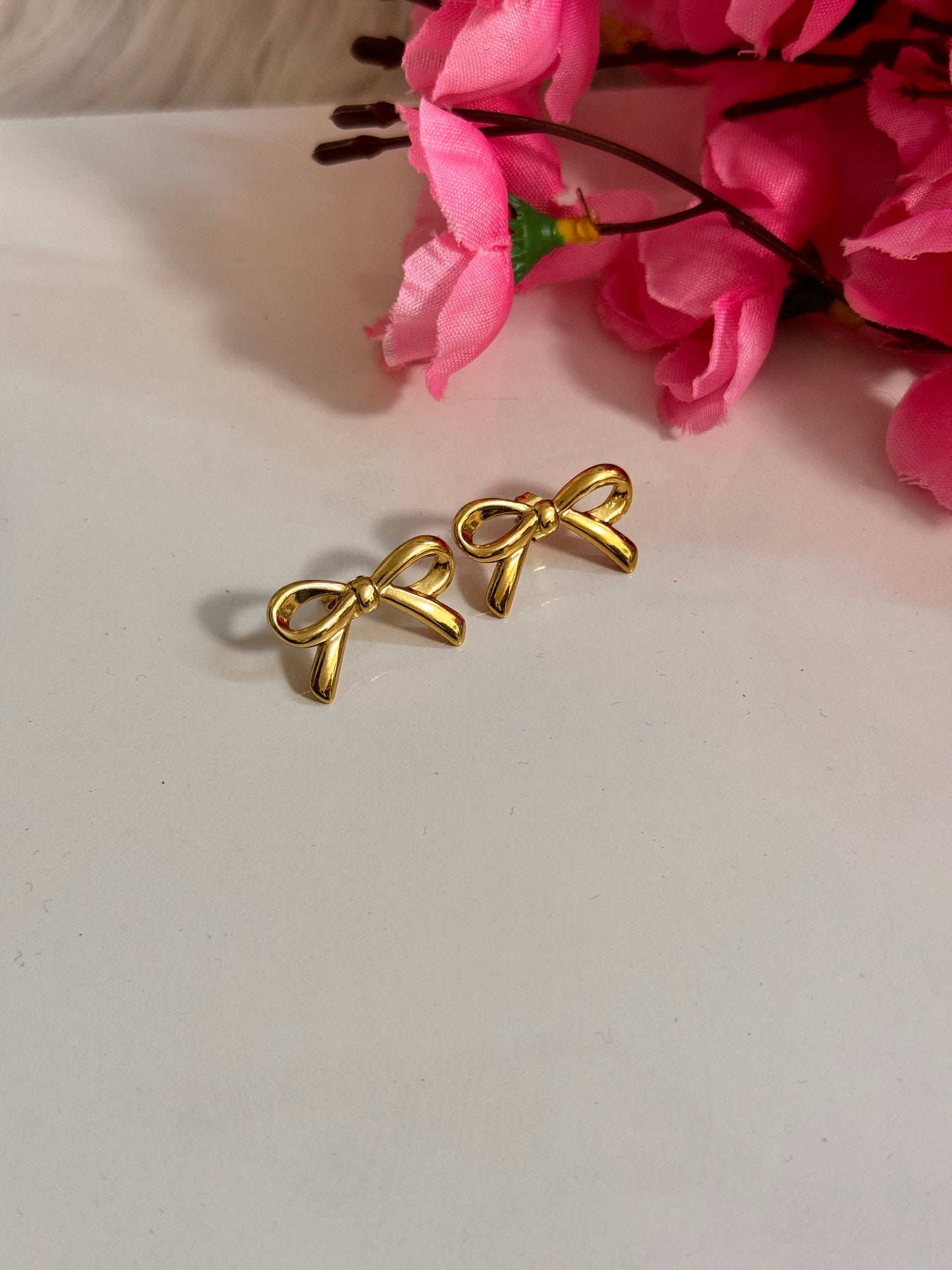 Anti - Tarnish Golden Bow Knot Studs