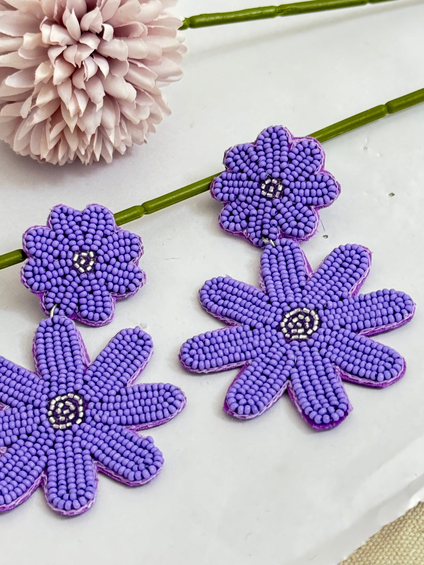 Purple Beaded Flowers