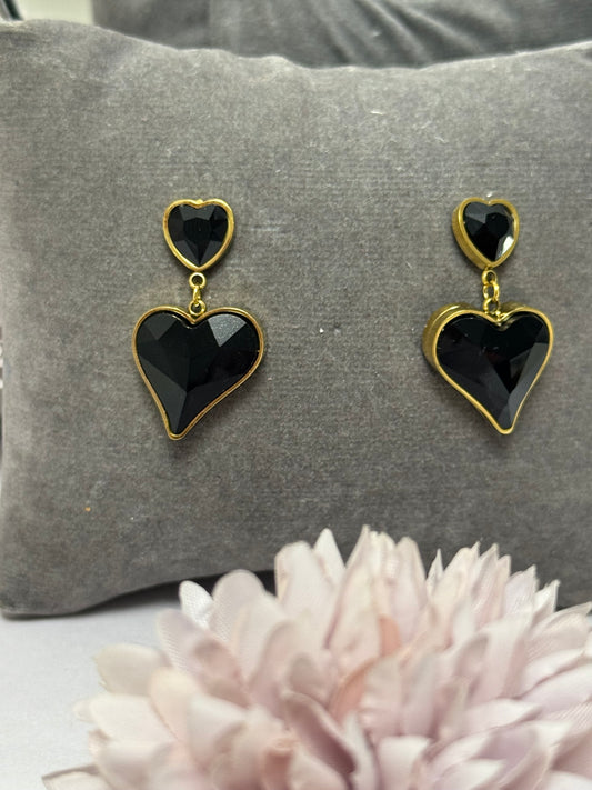 Black Heart Earrings