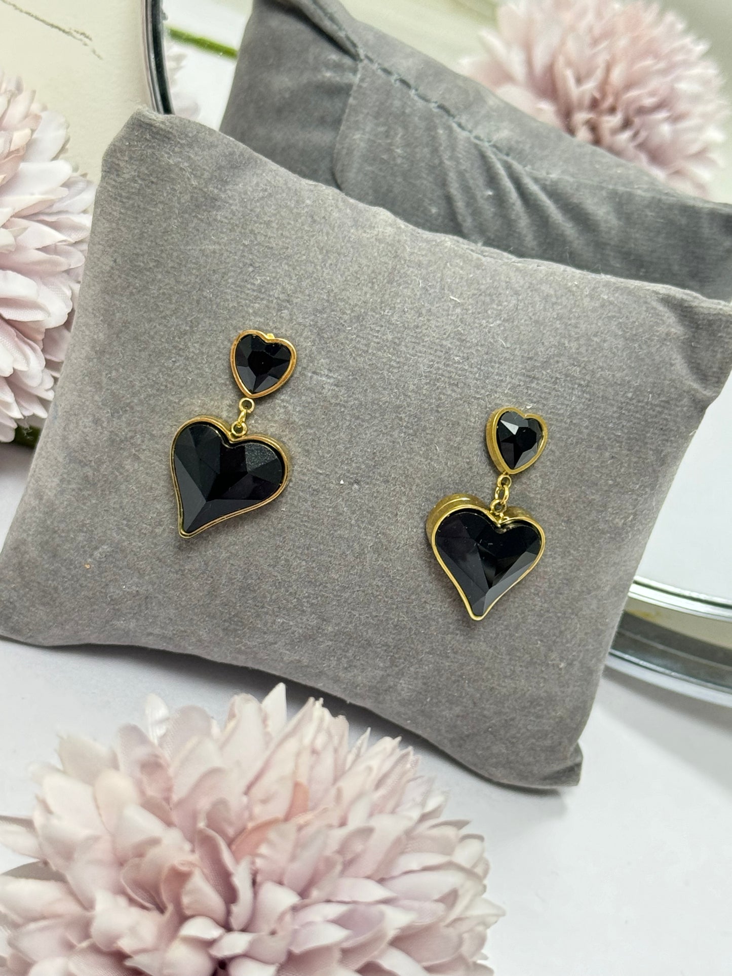 Black Heart Earrings