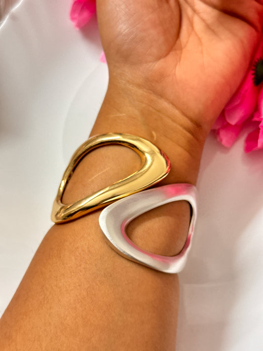 Mixed Metal open cuff Bracelet