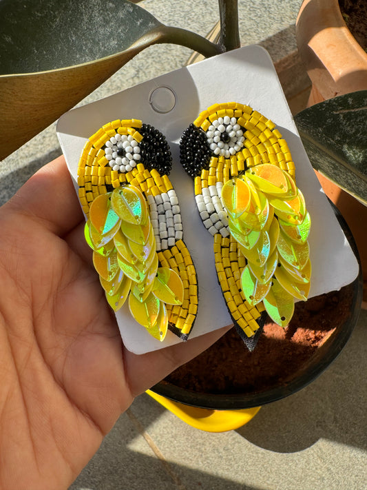 Handcrafted Beaded Parrot Earrings