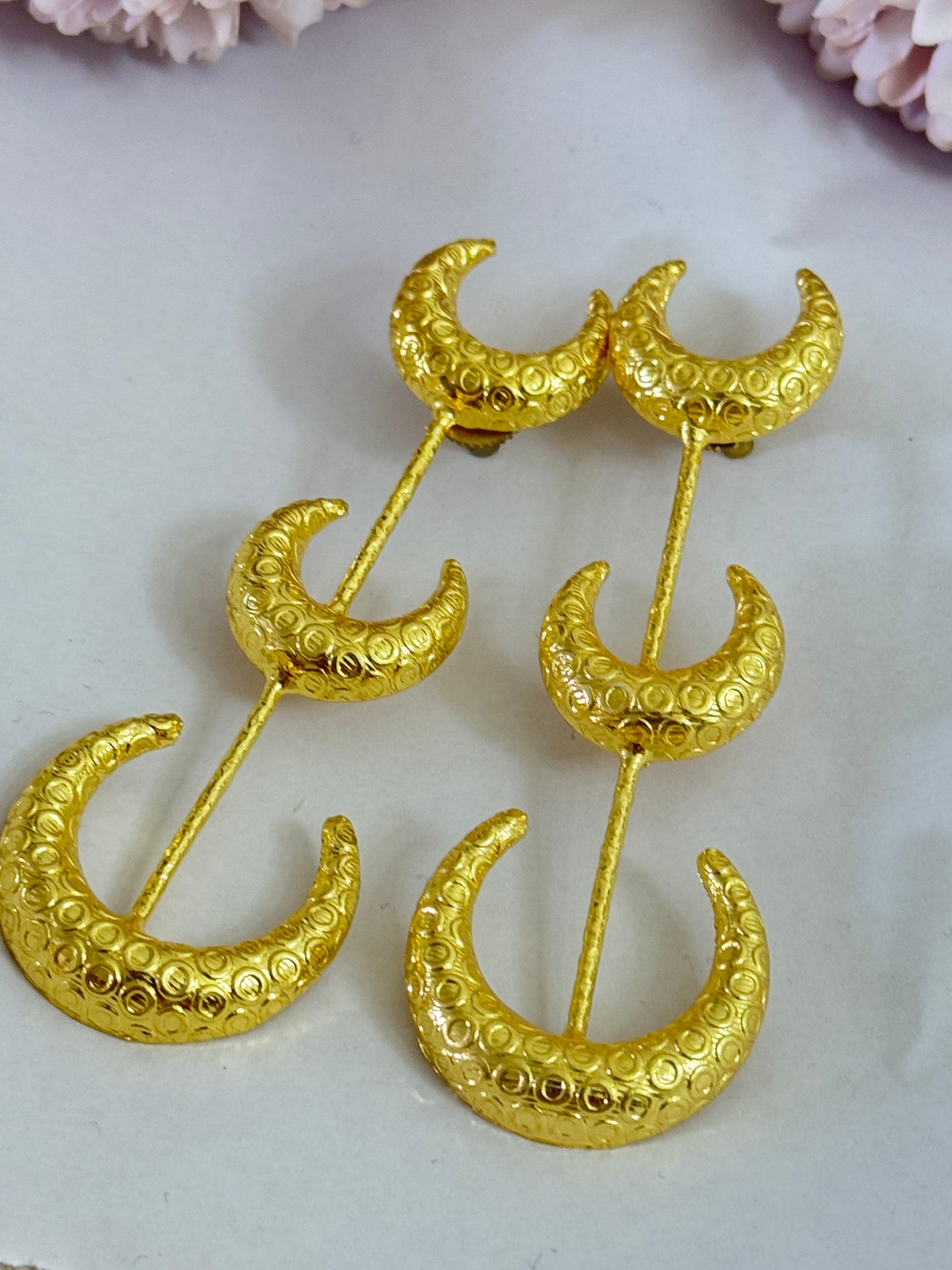 Gold plated HalfMoon  Hangings