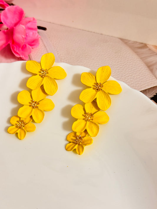 Floral Layered Statement Earrings
