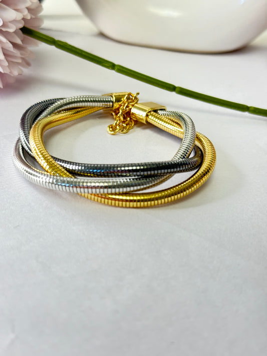 Golden Silver layered Bracelet