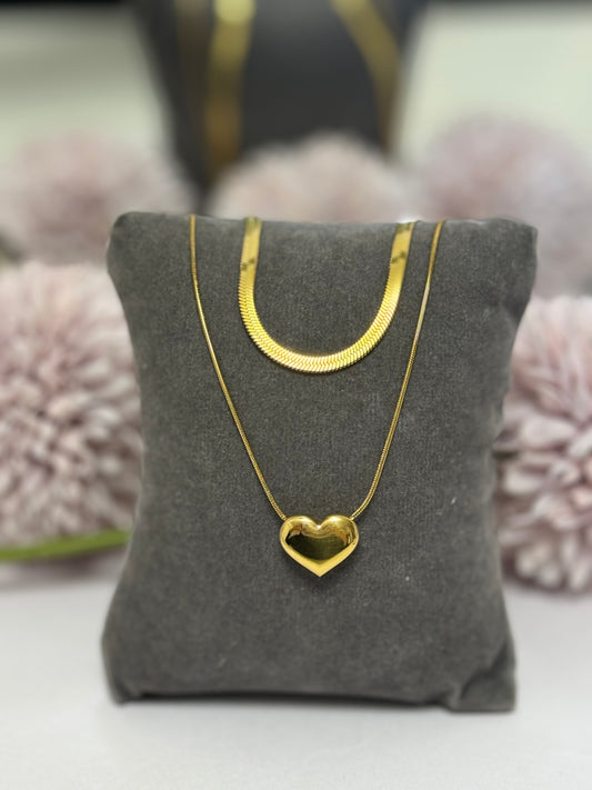 Double Layer Heart Necklace