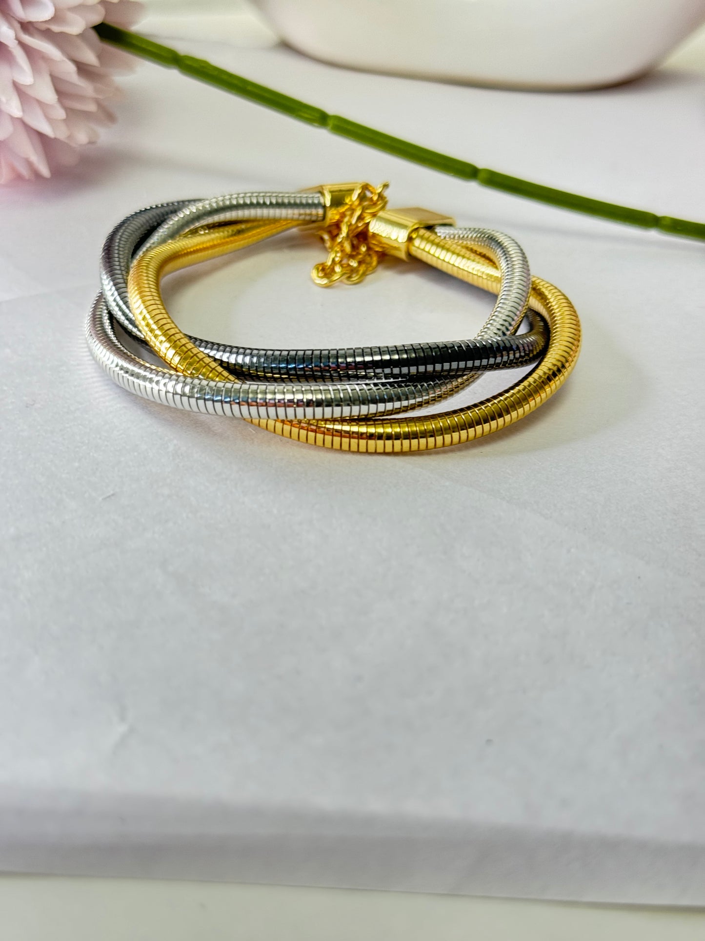 Golden Silver layered Bracelet