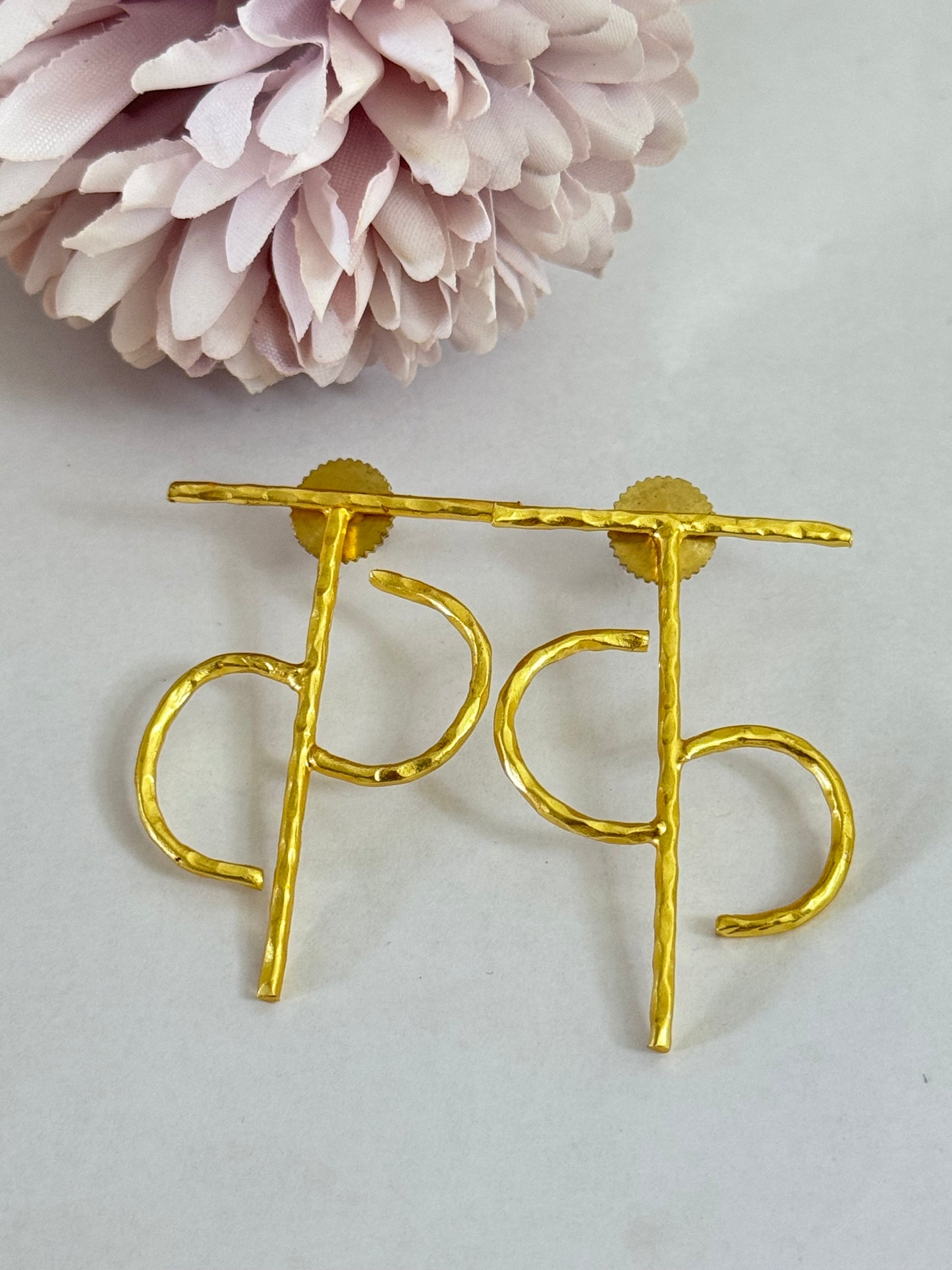 GoldPlated Alphabet Earrings