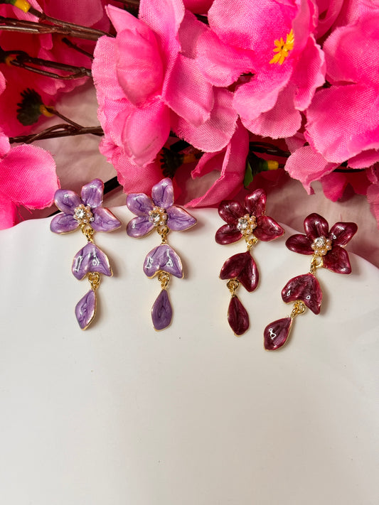 Semi Flower Droplets Earrings