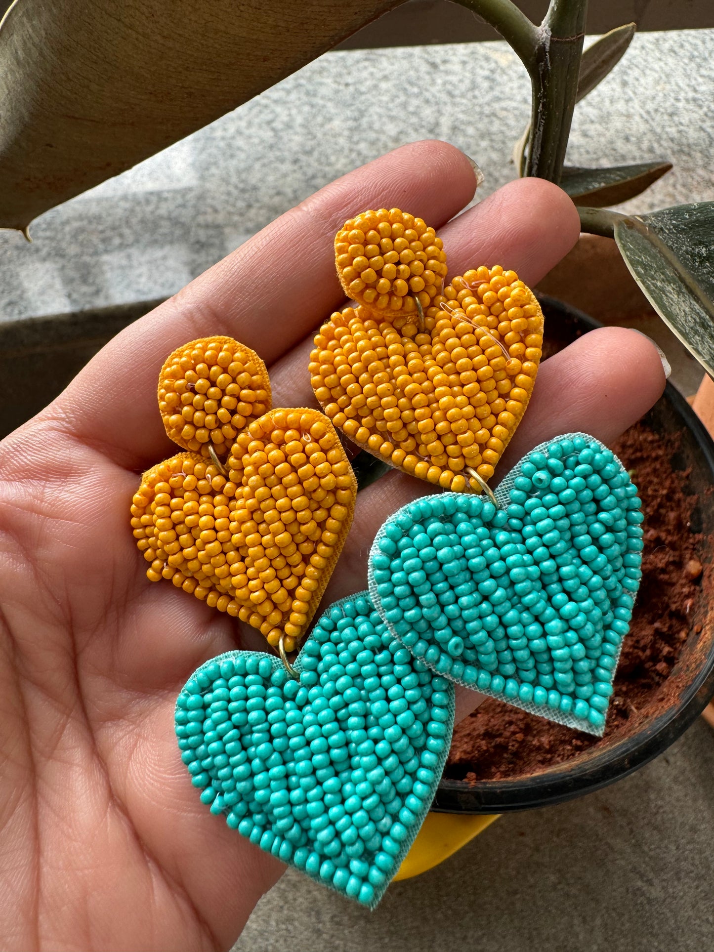 Beaded Heart Hangings