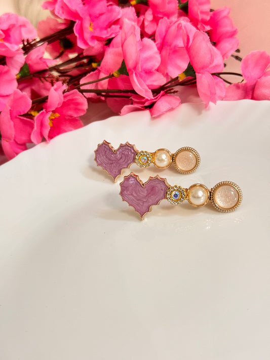 Heart pearl Clips