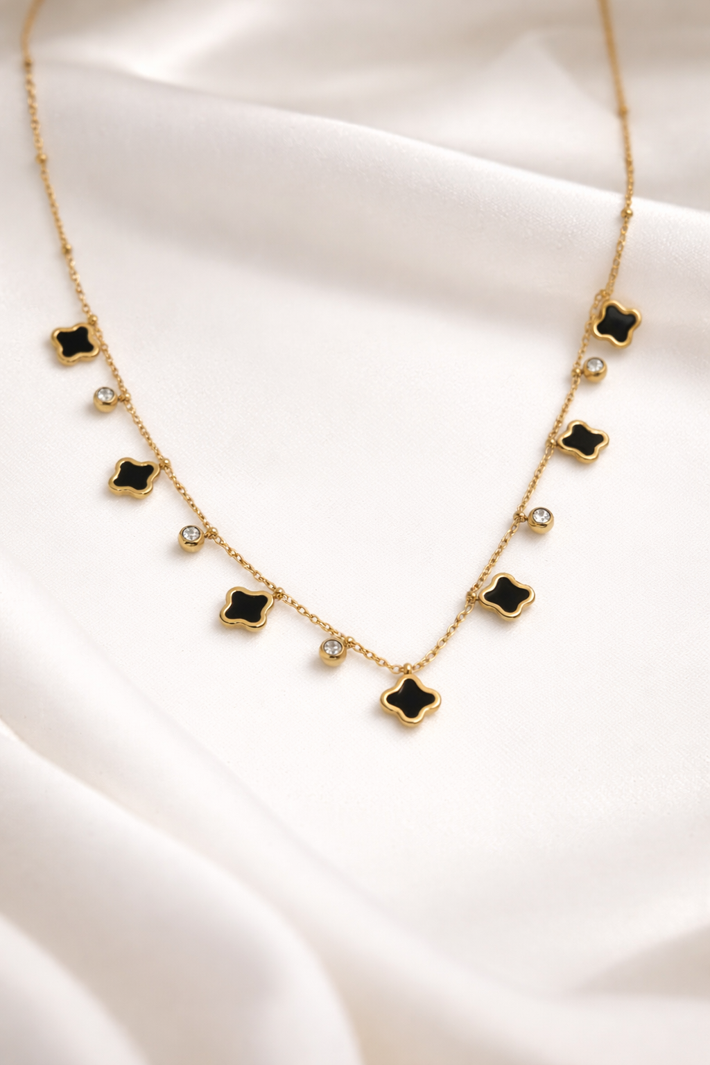 Clover Charm Gold Necklace | Lightweight Everyday & Party Wear Jewellery