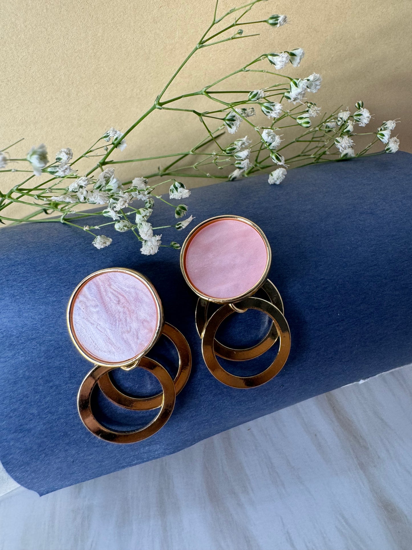 Pink Golden Studs