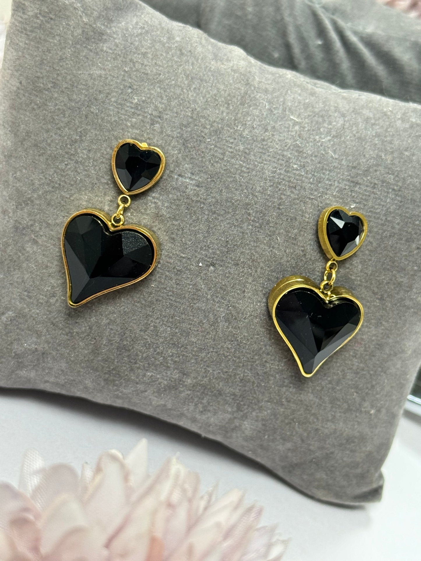 Black Heart Earrings