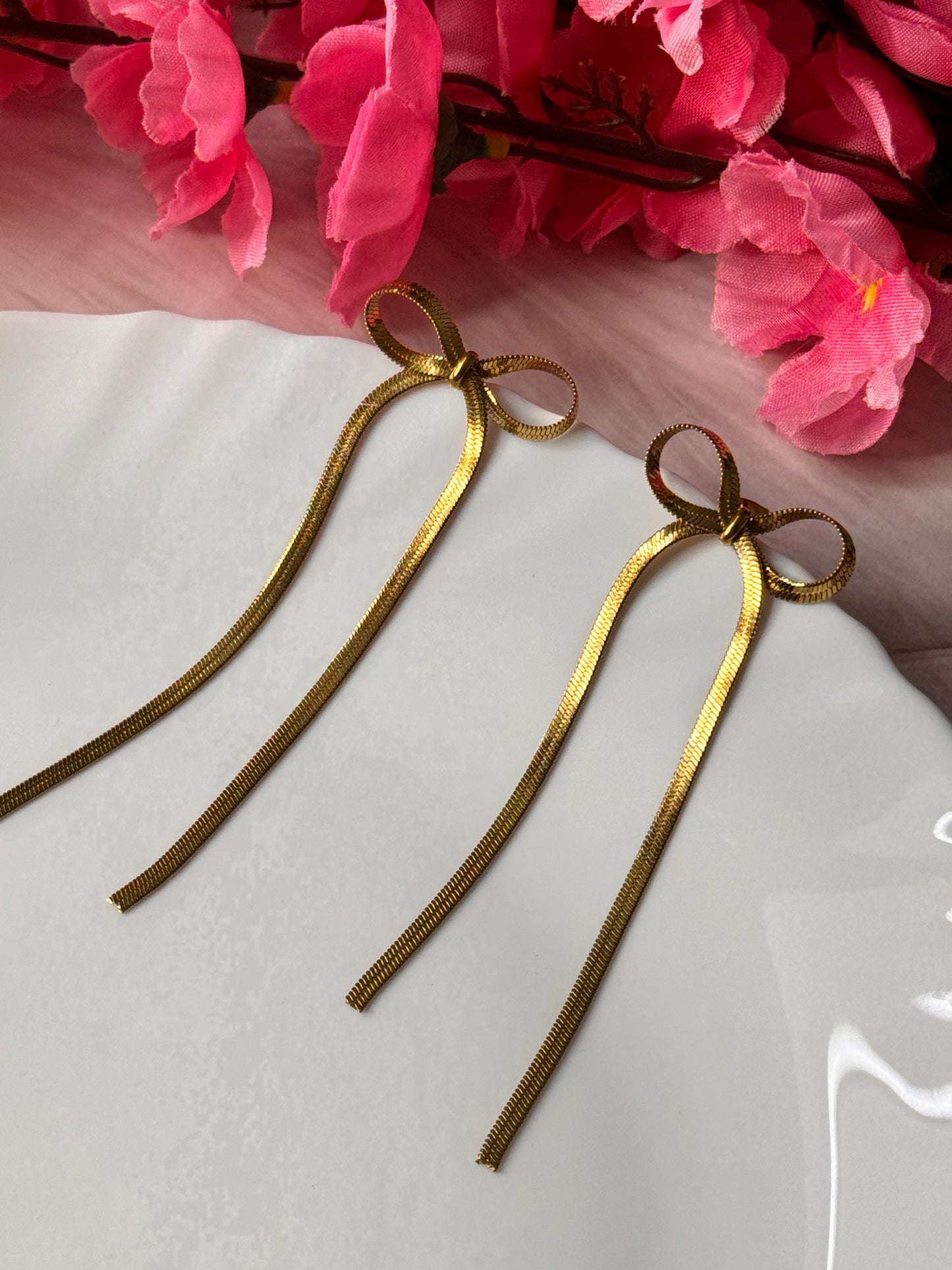 Korean Bow Statement Earrings