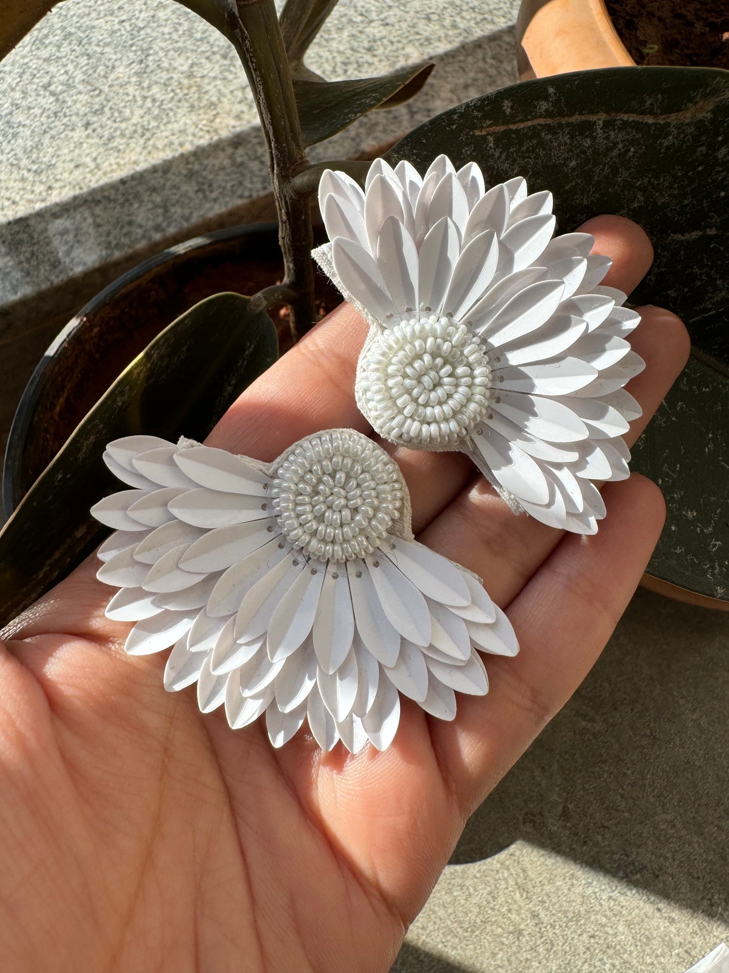 Beaded Feather Earrings