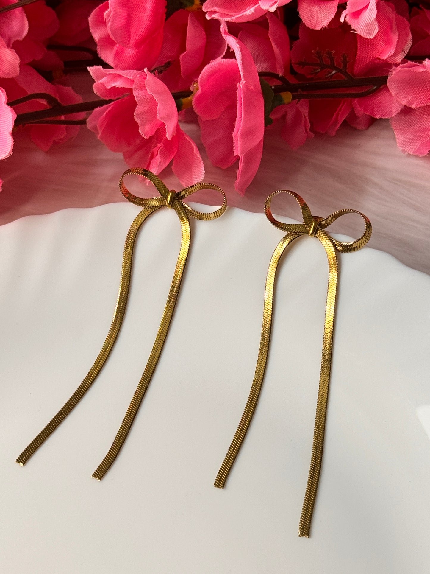 Korean Bow Statement Earrings