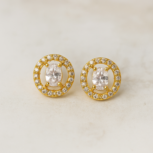 Gold Oval Earrings – Elegant Everyday Studs