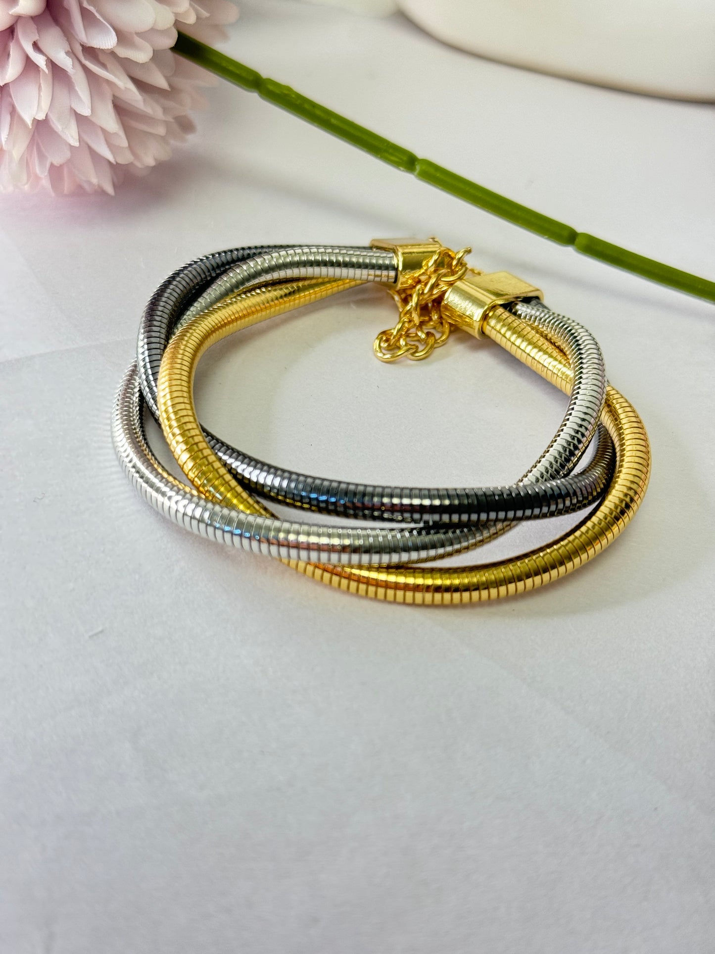 Golden Silver layered Bracelet