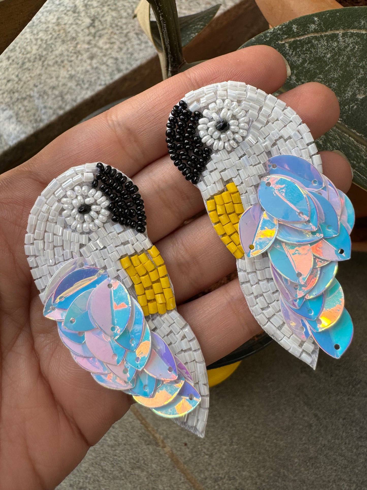 Handcrafted Beaded Parrot Earrings