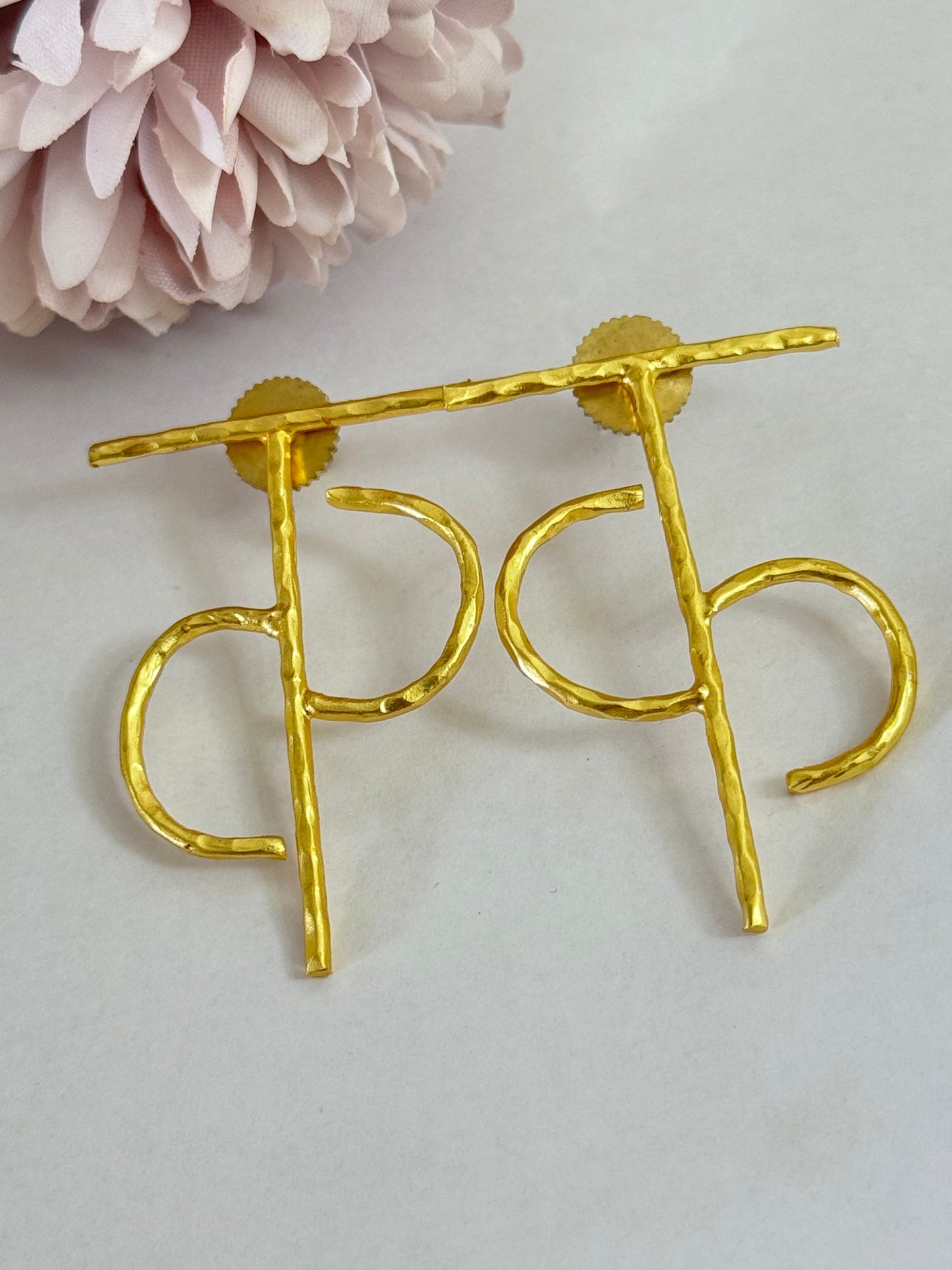 GoldPlated Alphabet Earrings