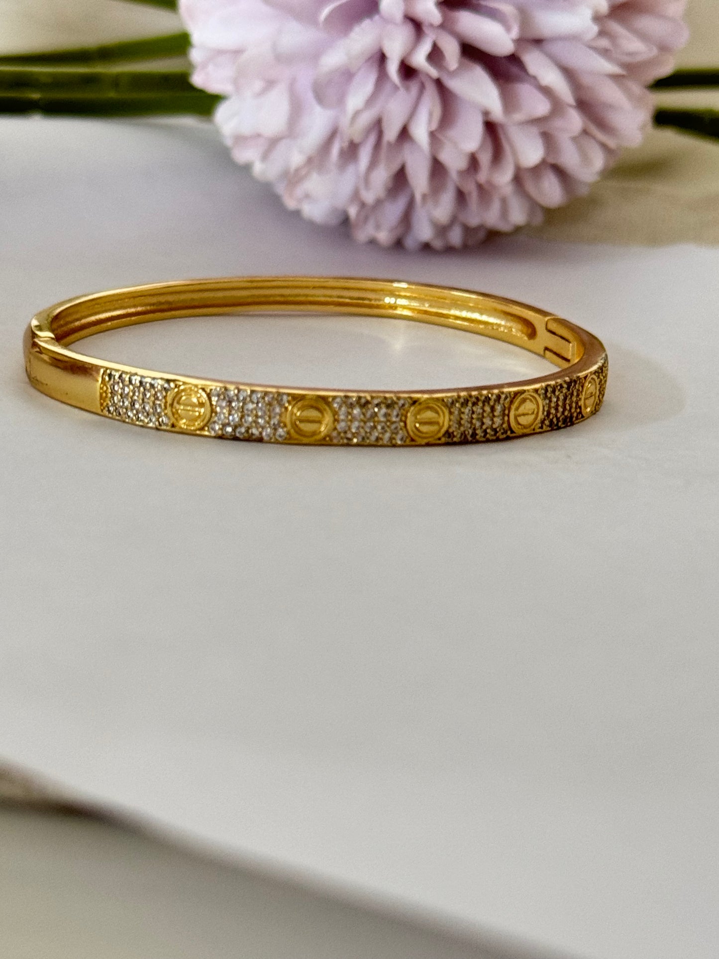 Embellished Gold Plated Cartier Bracelet