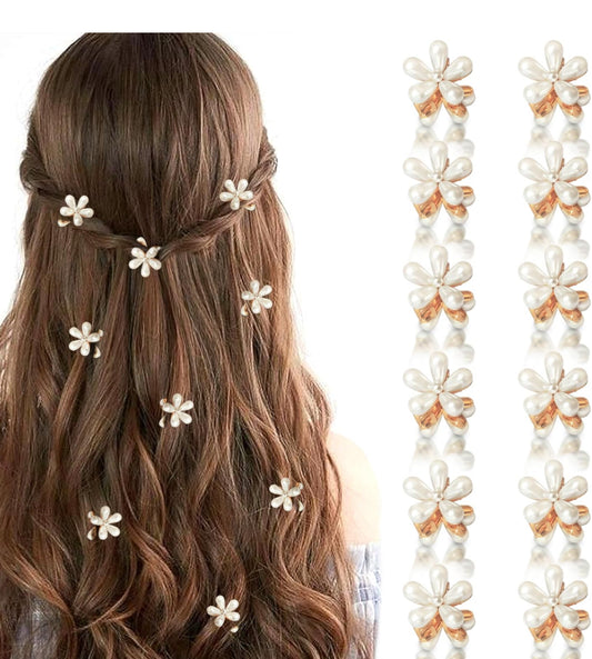 Mini Pearl Floral clips