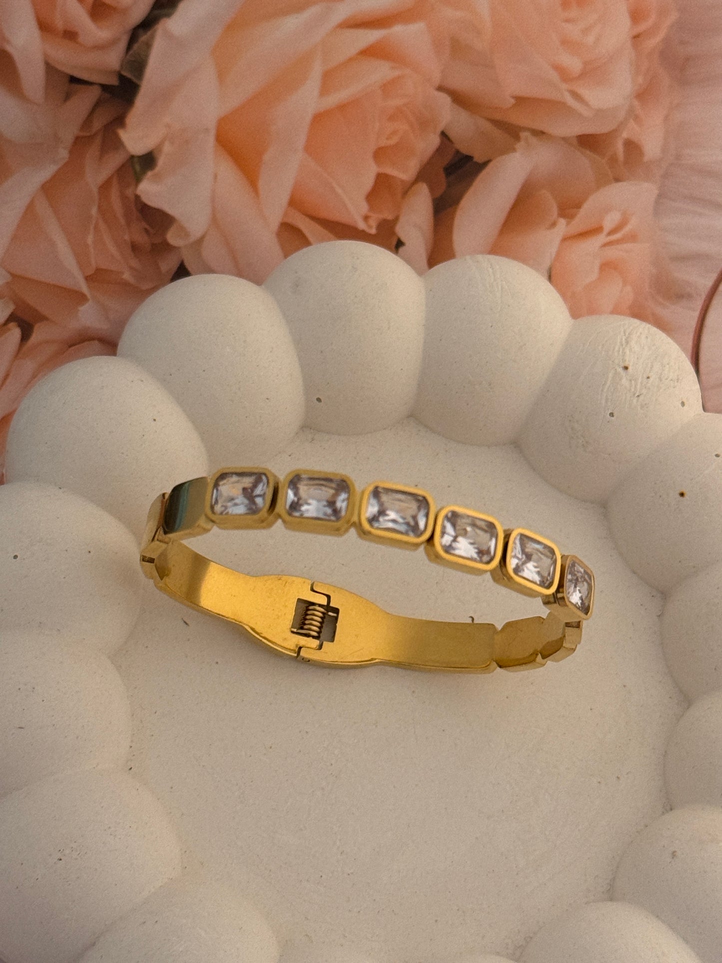 Luxury Square Stone thin wrist Bracelet