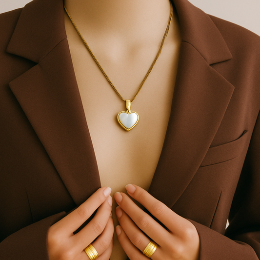 Minimalist MOP Heart Necklace – Symbol of Love Jewelry