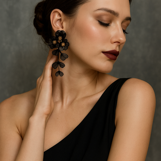 Night Blossom  cocktail Statement Earrings