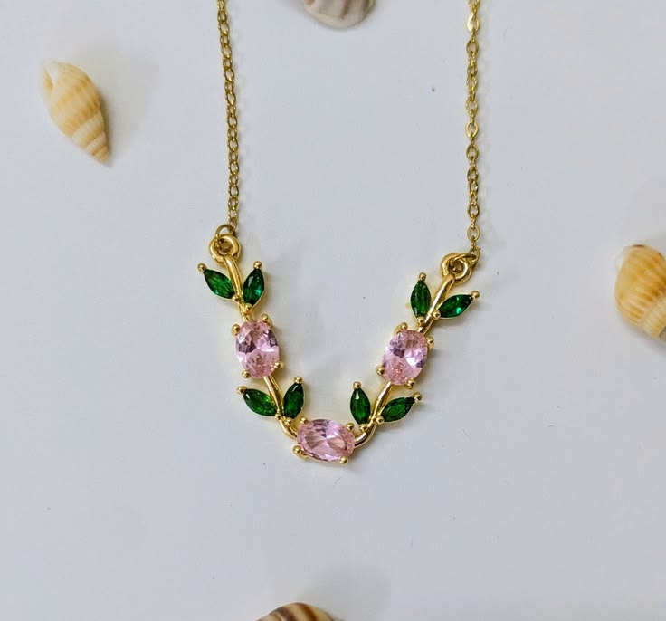 Pink Tulip Vine Jewellery Combo 🌷