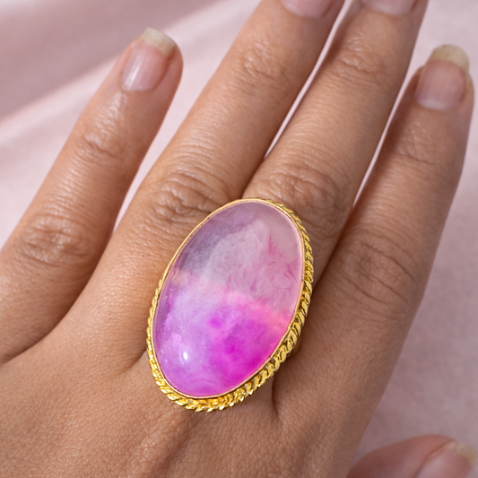 Oversized Pink Gemstone Ring
